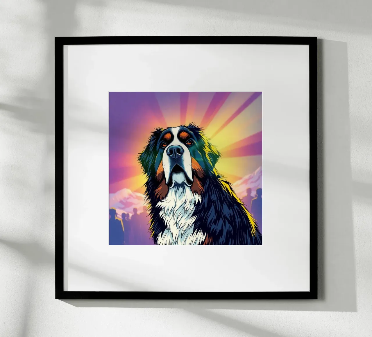 Bellissimo cane da montagna bernese #147 poster con telaio in plastica da Yumis.Beargang.and.Me