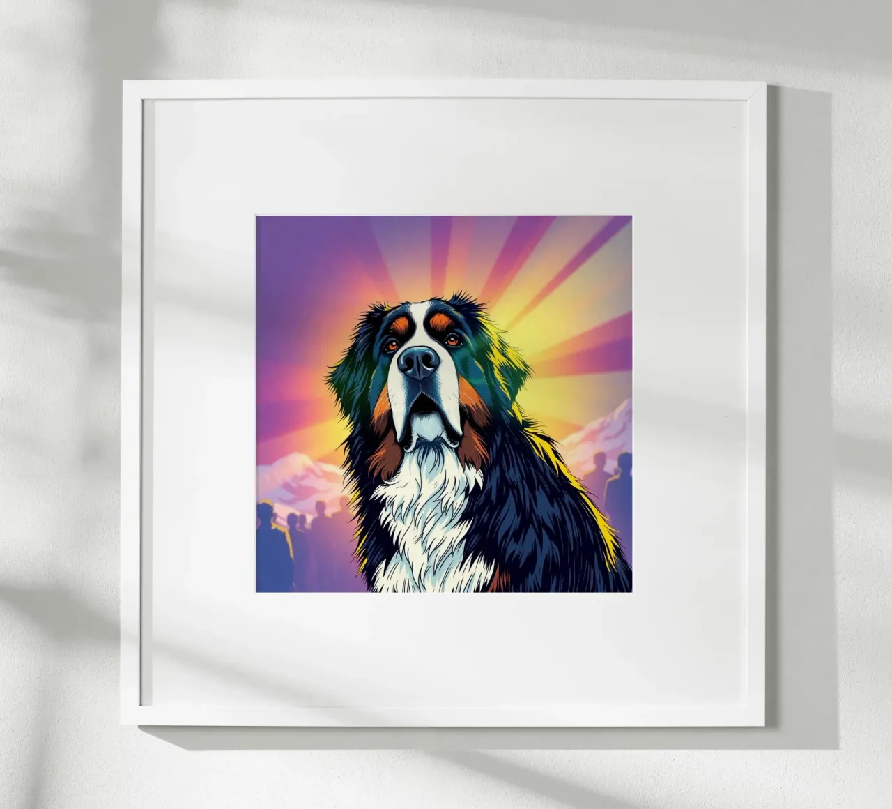 Bellissimo cane da montagna bernese #147 poster con telaio in plastica da Yumis.Beargang.and.Me