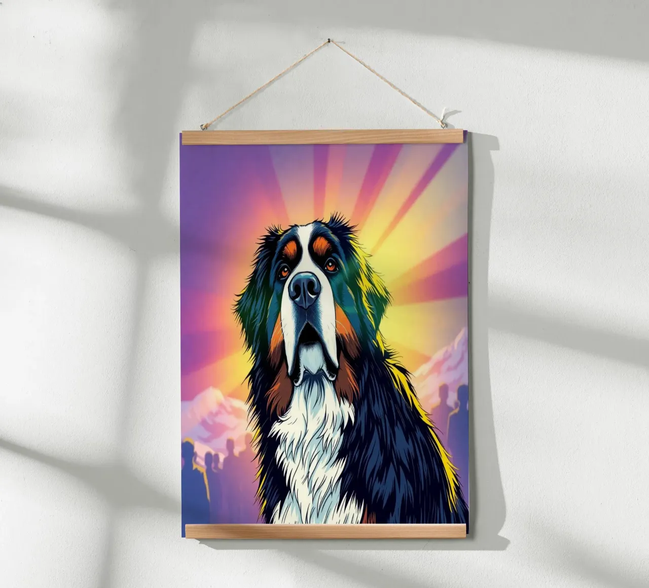 Bellissimo cane da montagna bernese #147 poster con telaio in plastica da Yumis.Beargang.and.Me