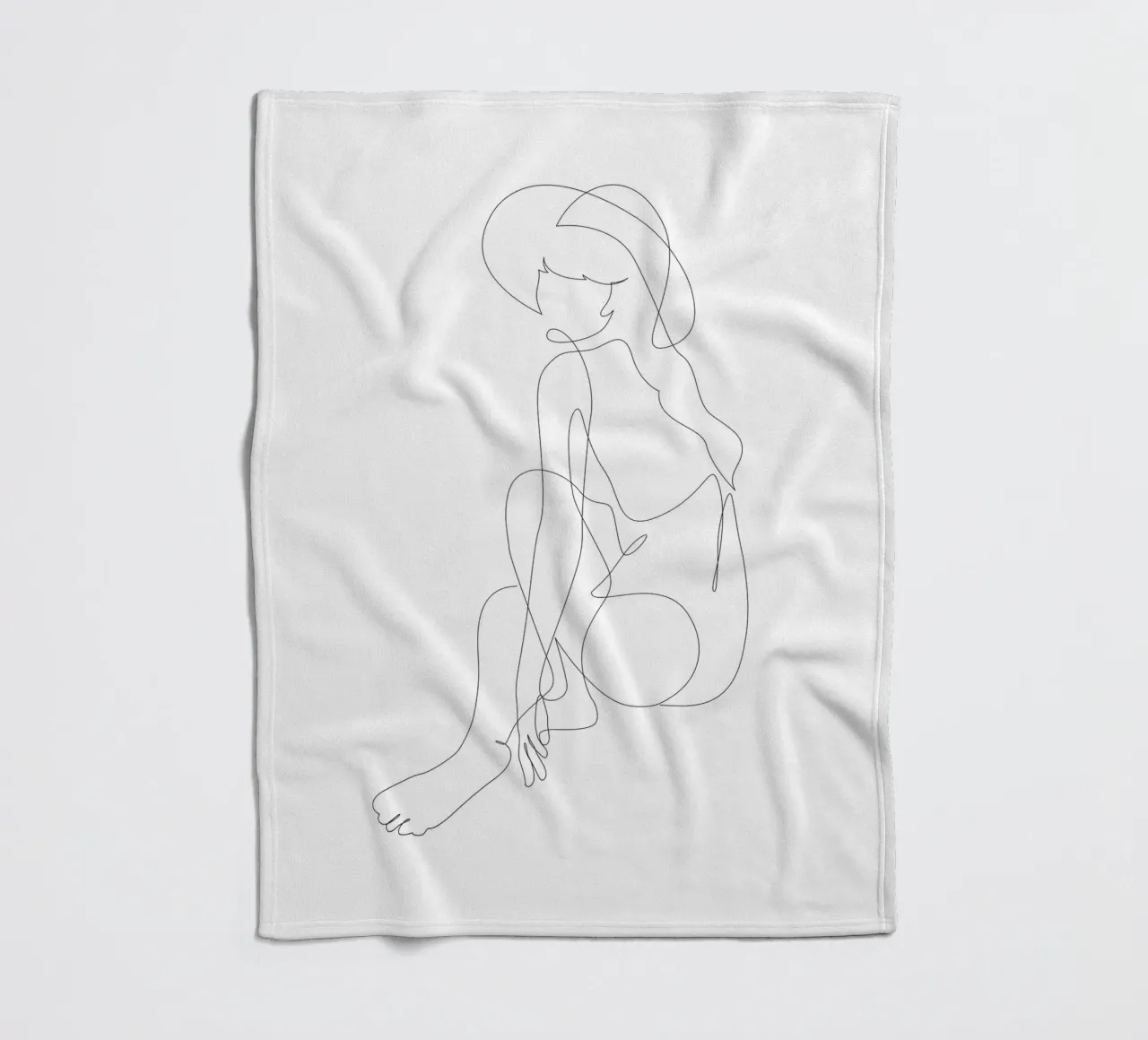 Donna con cappello - A2519 coperta in pile da Addillum