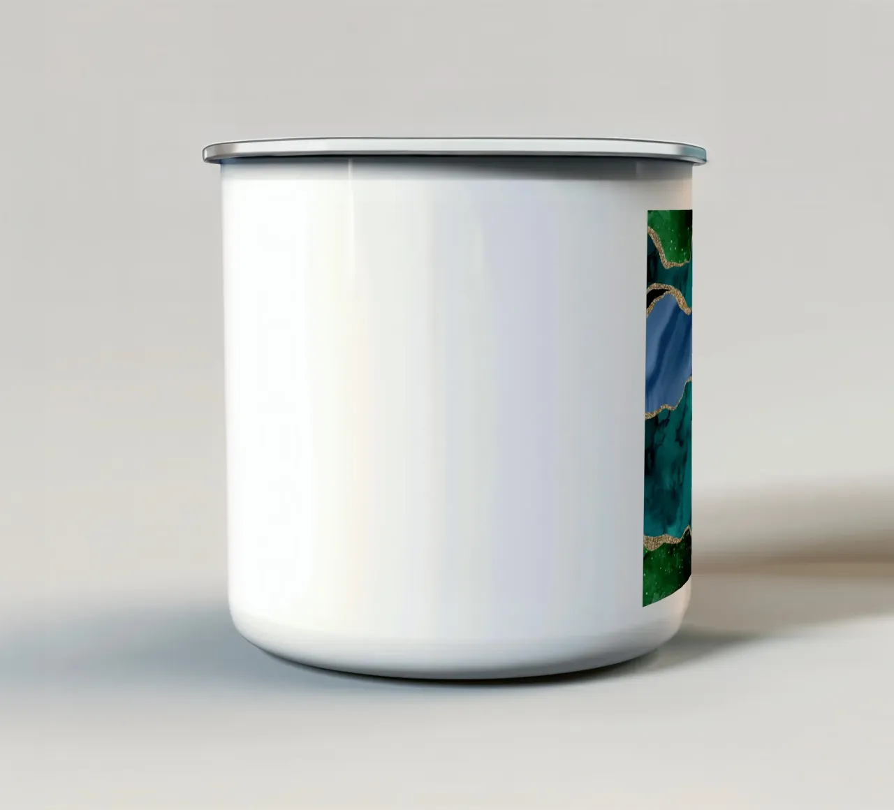 Pavone Glitter Agata Texture 01 tazza in smalto da Gemstone Textures