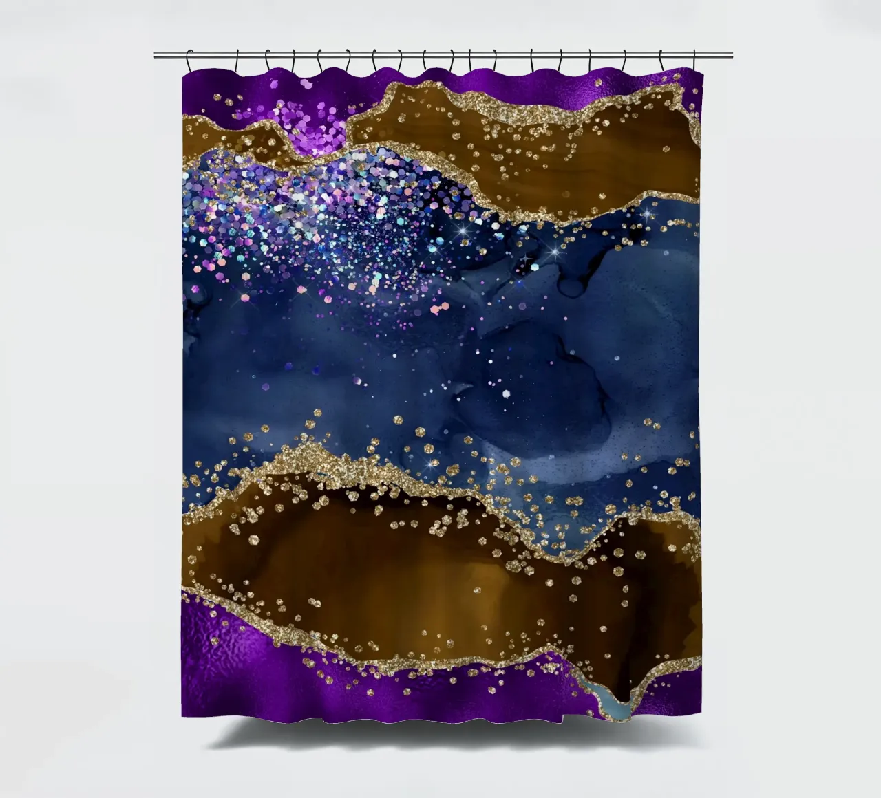 Pavone Glitter Agata Texture 02 tenda da doccia da Gemstone Textures