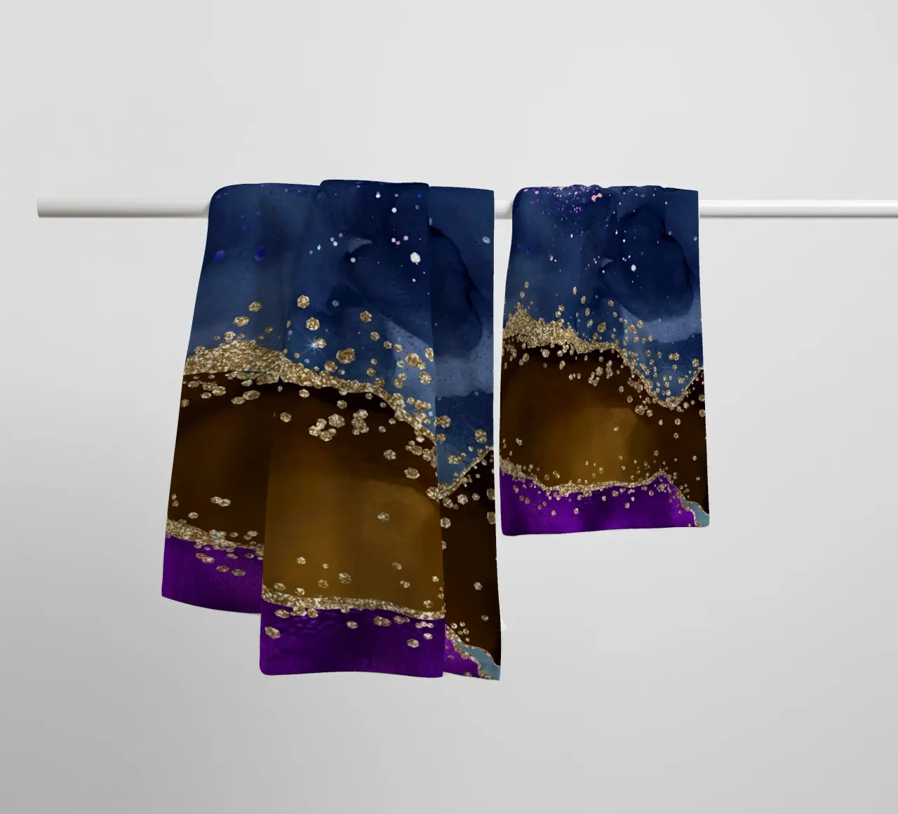 Pavone Glitter Agata Texture 02 asciugamano da bagno da Gemstone Textures