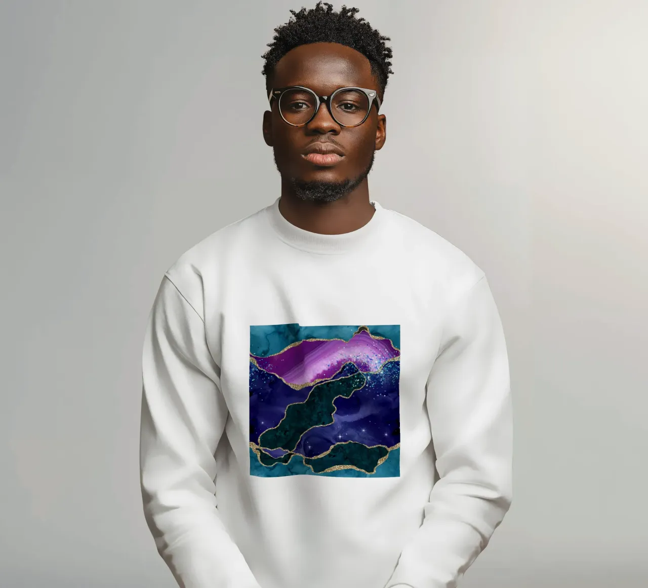 Pfau-Glitzer-Achat Textur 03 Sweatshirt von Gemstone Textures