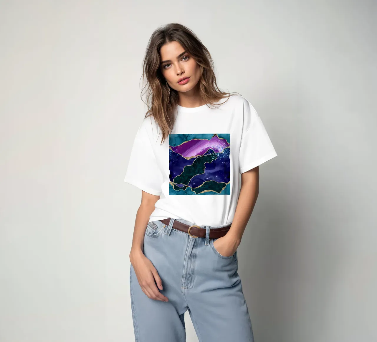 Pavone Glitter Agata Texture 03 t-shirt da Gemstone Textures