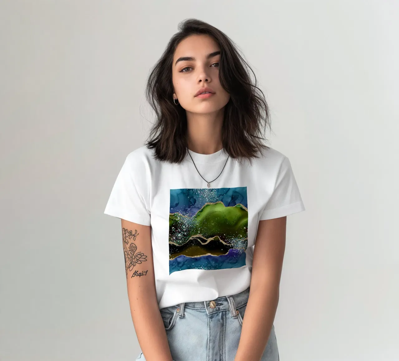 Pavone Glitter Agata Texture 05 t-shirt da Gemstone Textures