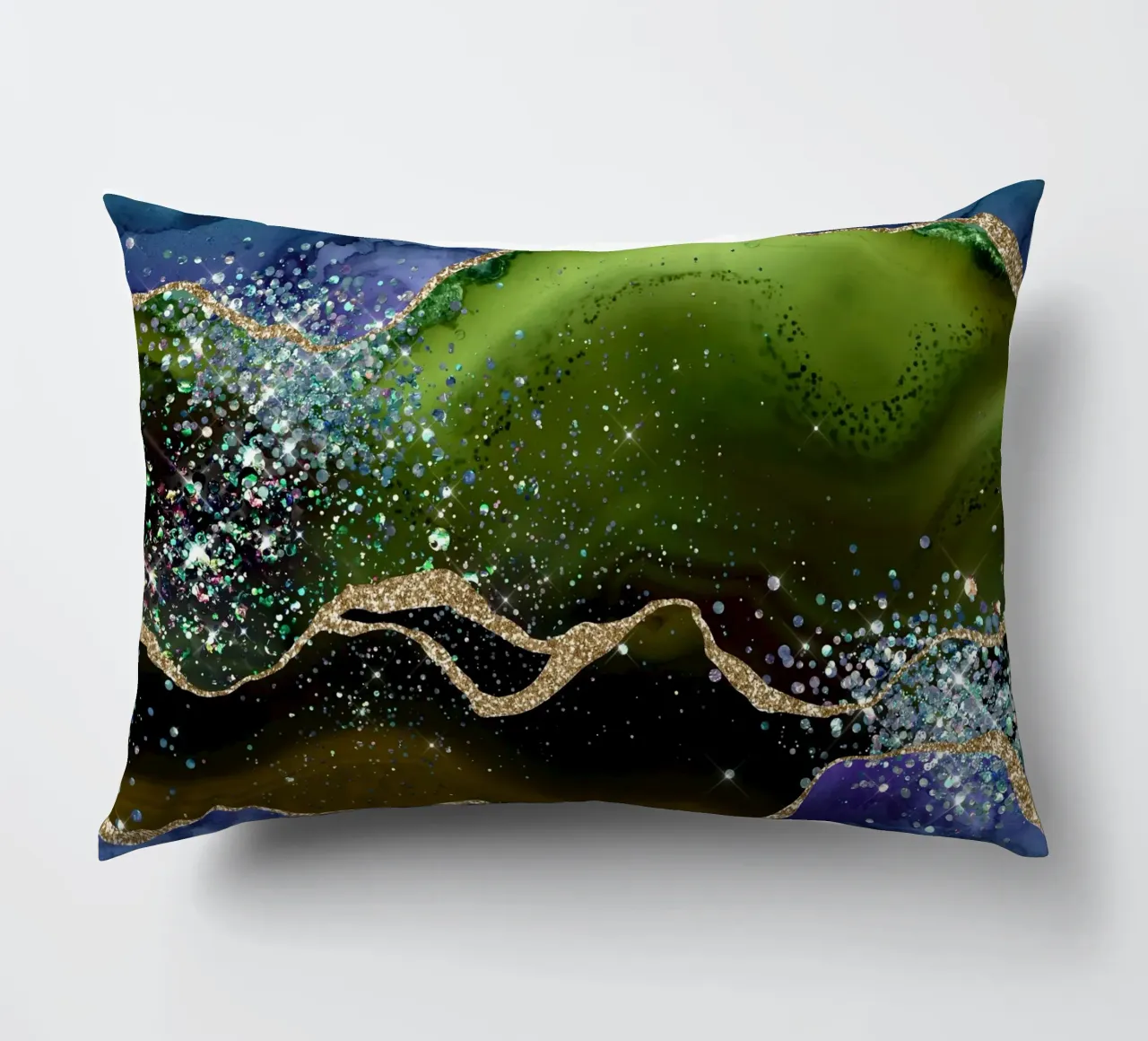 Pavone Glitter Agata Texture 05 cuscino da Gemstone Textures