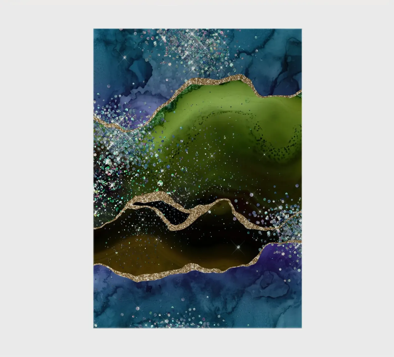 Peacock Glitter Agate Texture 05 notebook by Gemstone Textures