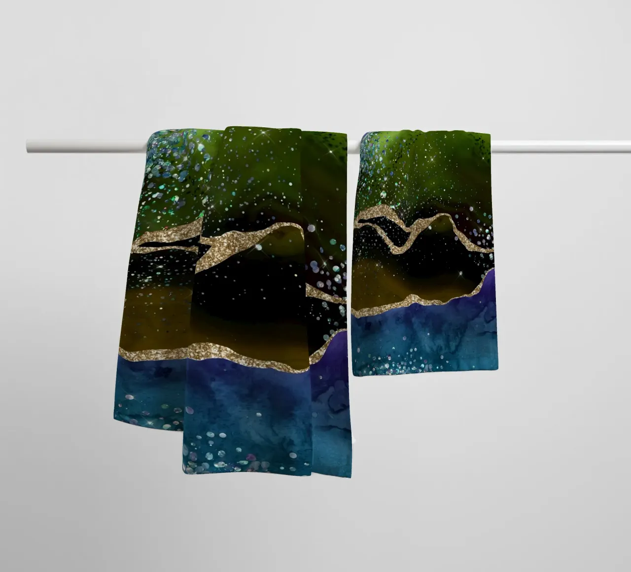 Pavone Glitter Agata Texture 05 asciugamano da bagno da Gemstone Textures