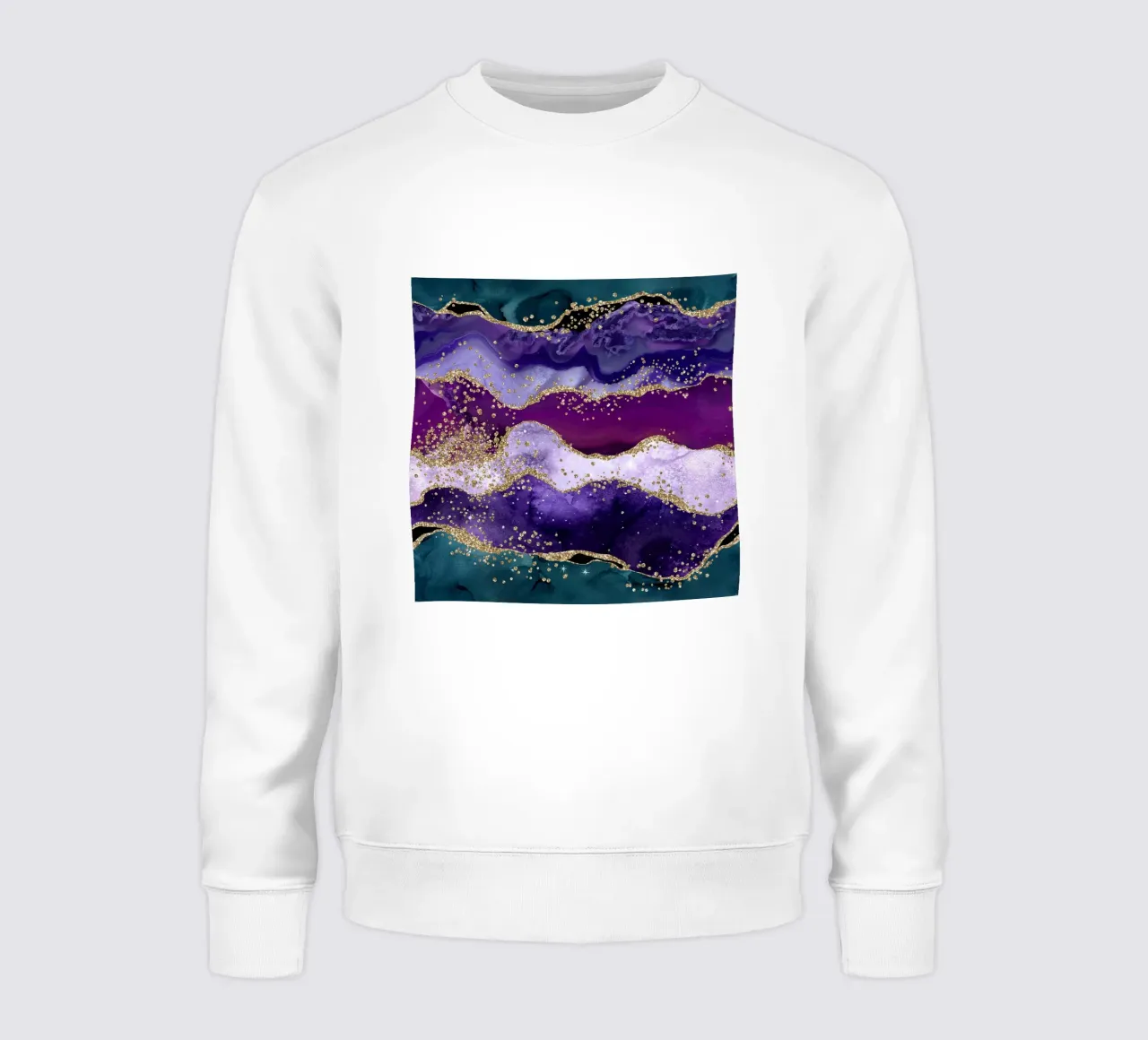 Pfau-Glitzer-Achat Textur 06 Sweatshirt von Gemstone Textures