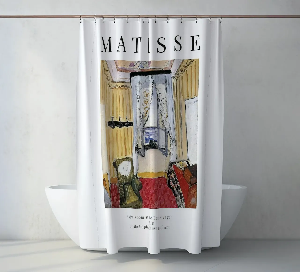 Henri Matisse - My Room at the Beau-Rivage shower curtain by Perdana shop