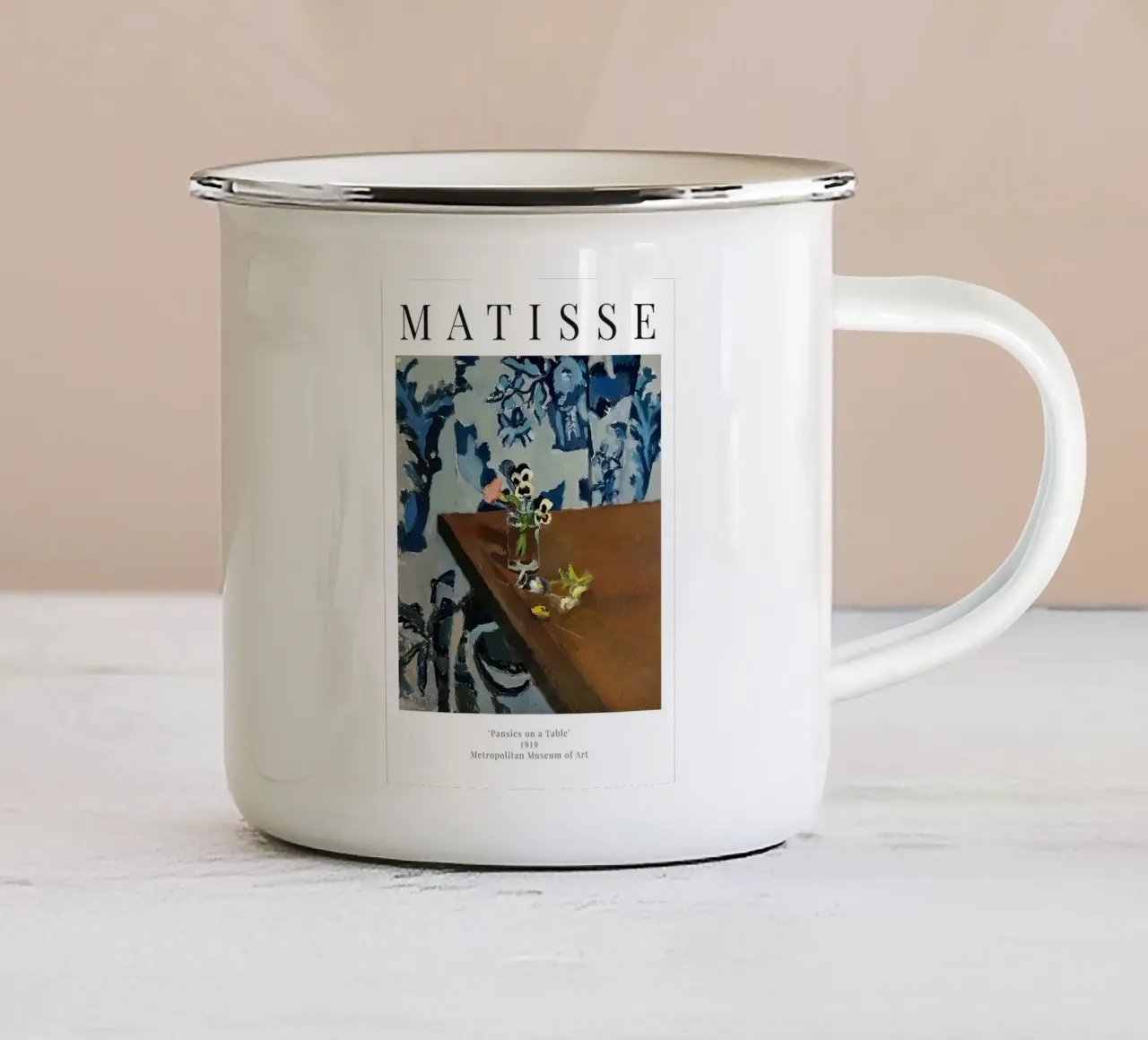 Henri Matisse - Mostra di viole su un tavolo tazza in smalto da Perdana shop