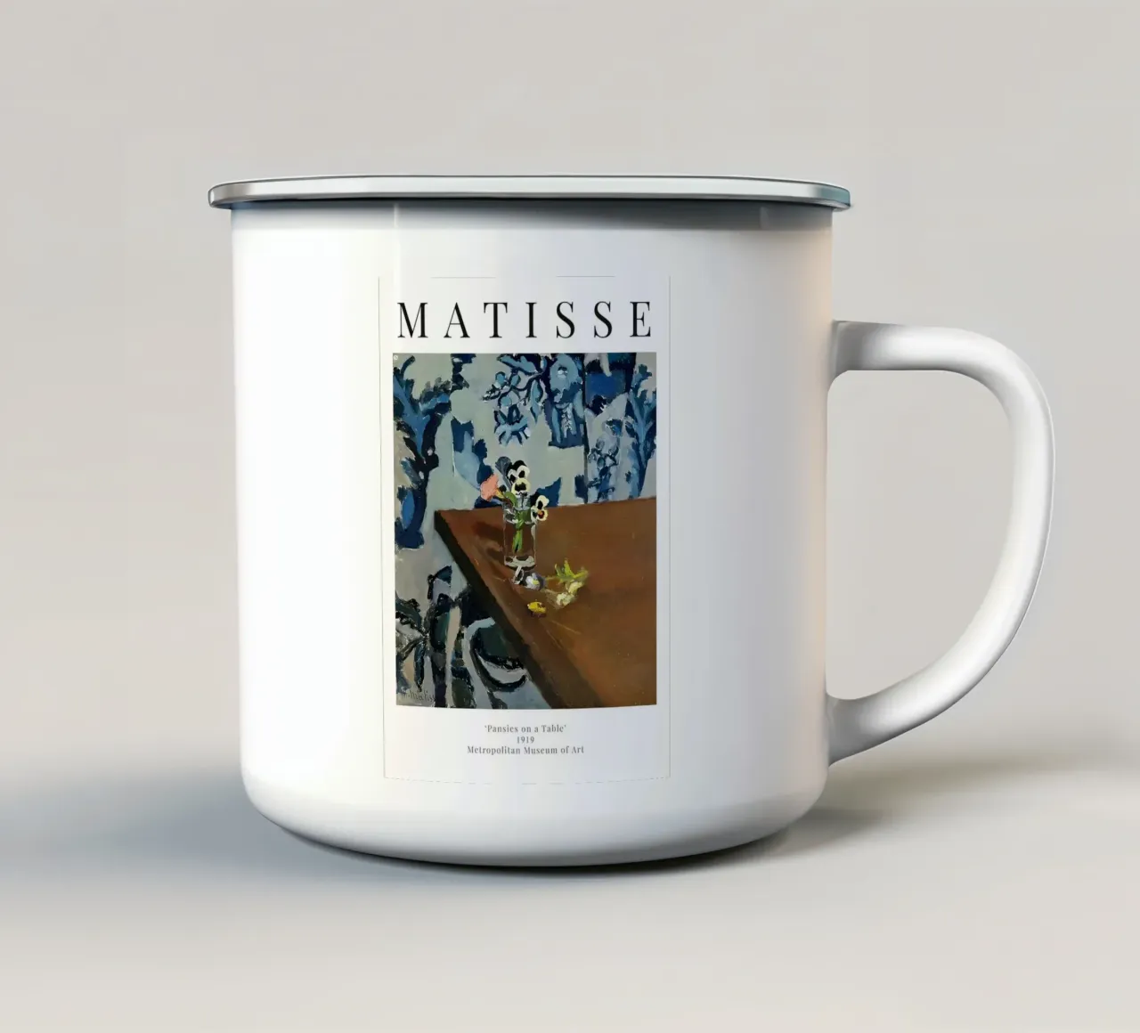 Henri Matisse - Mostra di viole su un tavolo tazza in smalto da Perdana shop