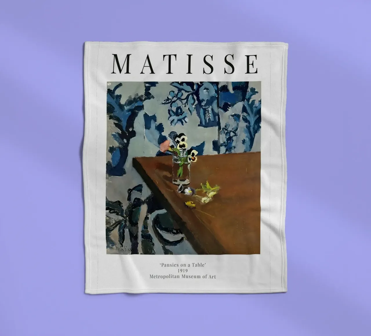 Henri Matisse - Mostra di viole su un tavolo coperta in pile da Perdana shop