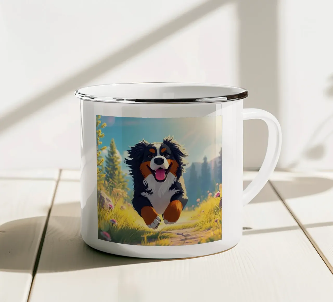 Bellissimo cane da montagna bernese #154 tazza in smalto da Yumis.Beargang.and.Me