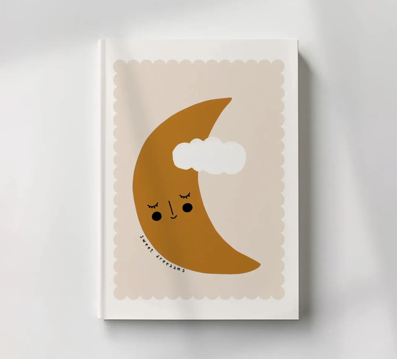 Crescent Print, Moon Kids Poster, Nursery Wall Art notebook by Little Lola