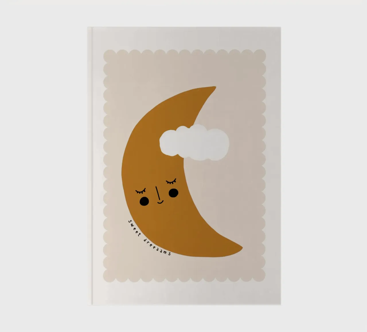 Crescent Print, Moon Kids Poster, Nursery Wall Art notebook by Little Lola