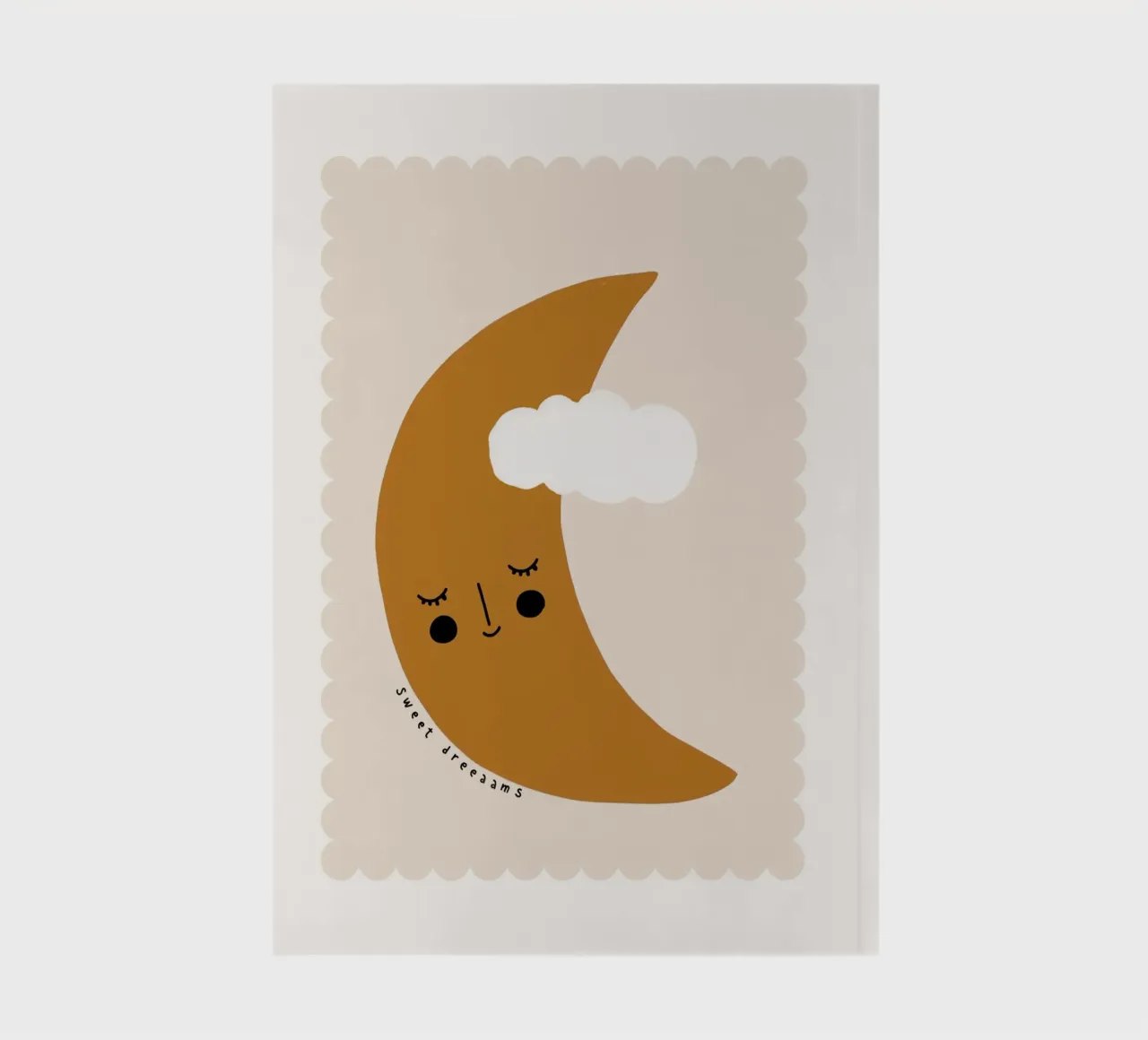 Crescent Print, Moon Kids Poster, Nursery Wall Art notebook by Little Lola