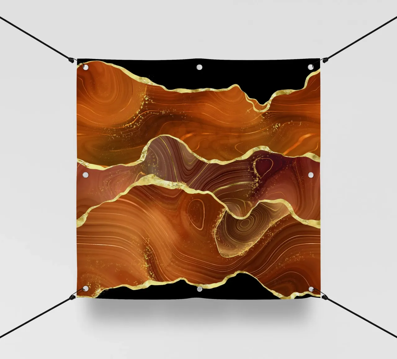 Orange-Gold-Glitzer-Achat Textur 01 PVC Plane von Gemstone Textures