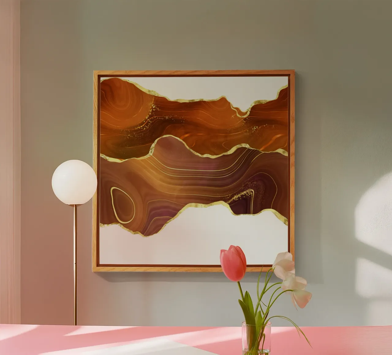 Arancione Oro Glitter Agata Texture 05 plexiglass da Gemstone Textures