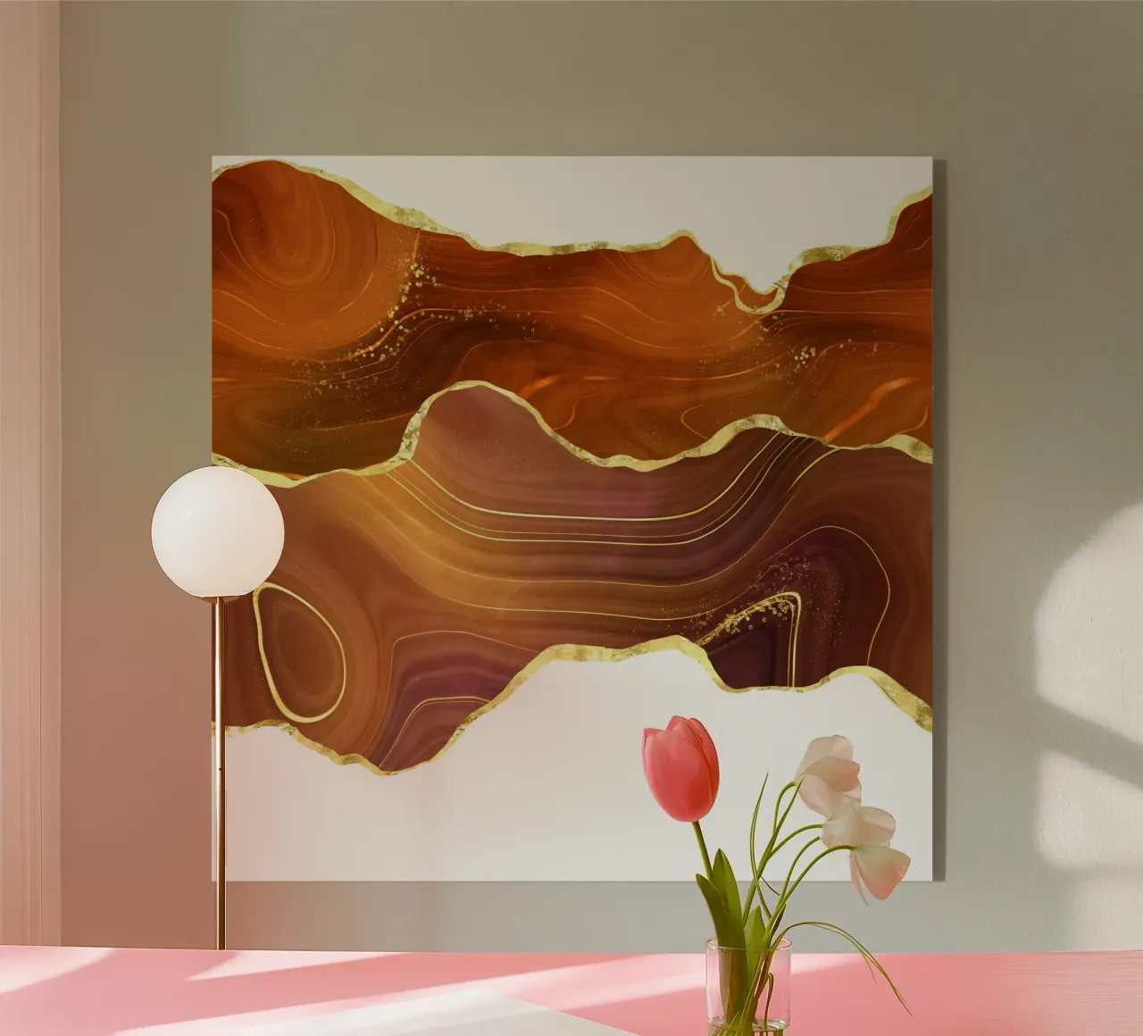 Arancione Oro Glitter Agata Texture 05 plexiglass da Gemstone Textures