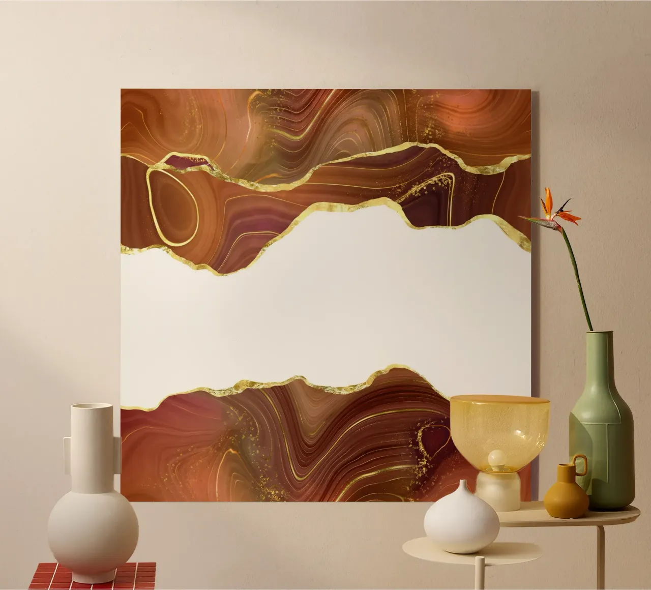 Arancione Oro Glitter Agata Texture 06 plexiglass da Gemstone Textures