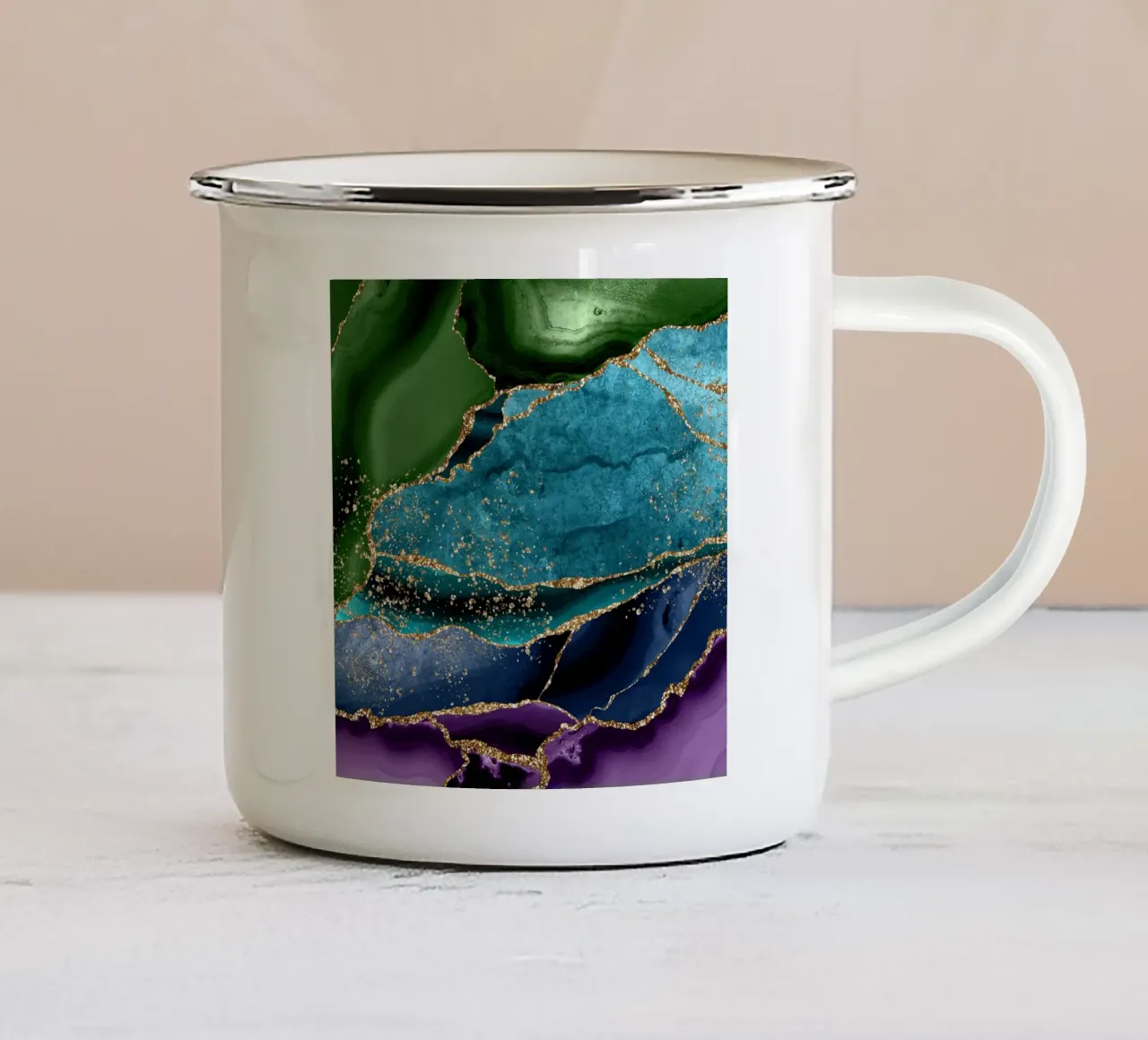 Ágata pavo real Textura 01 taza de esmalte de Gemstone Textures