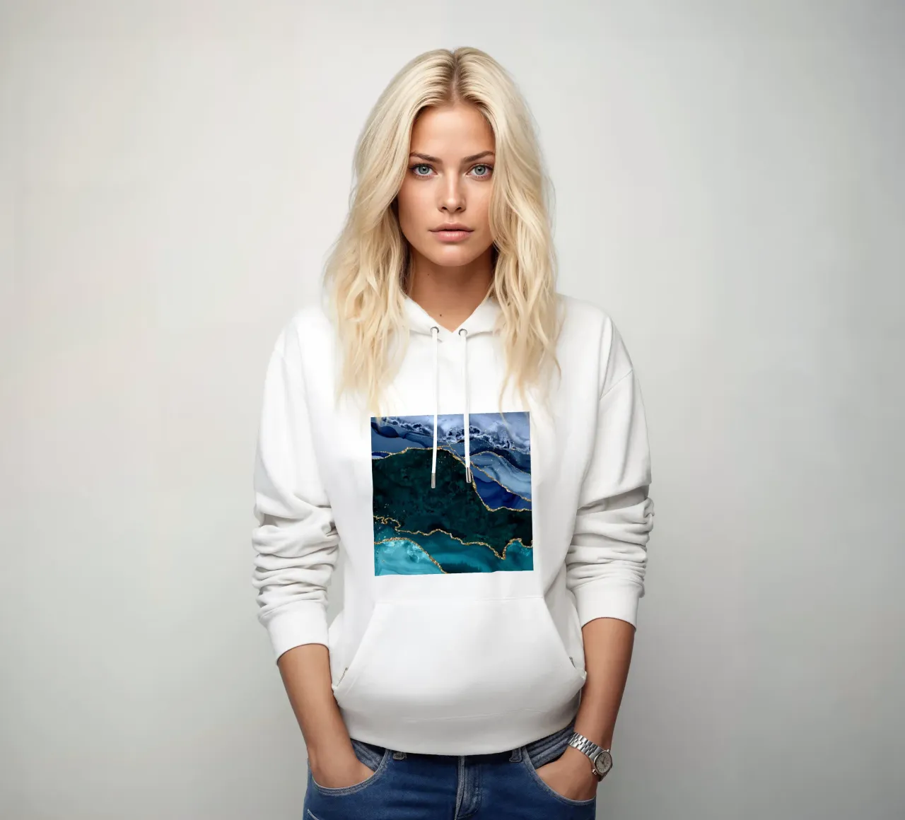 Peacock Agate Texture 02 hoodie by Gemstone Textures