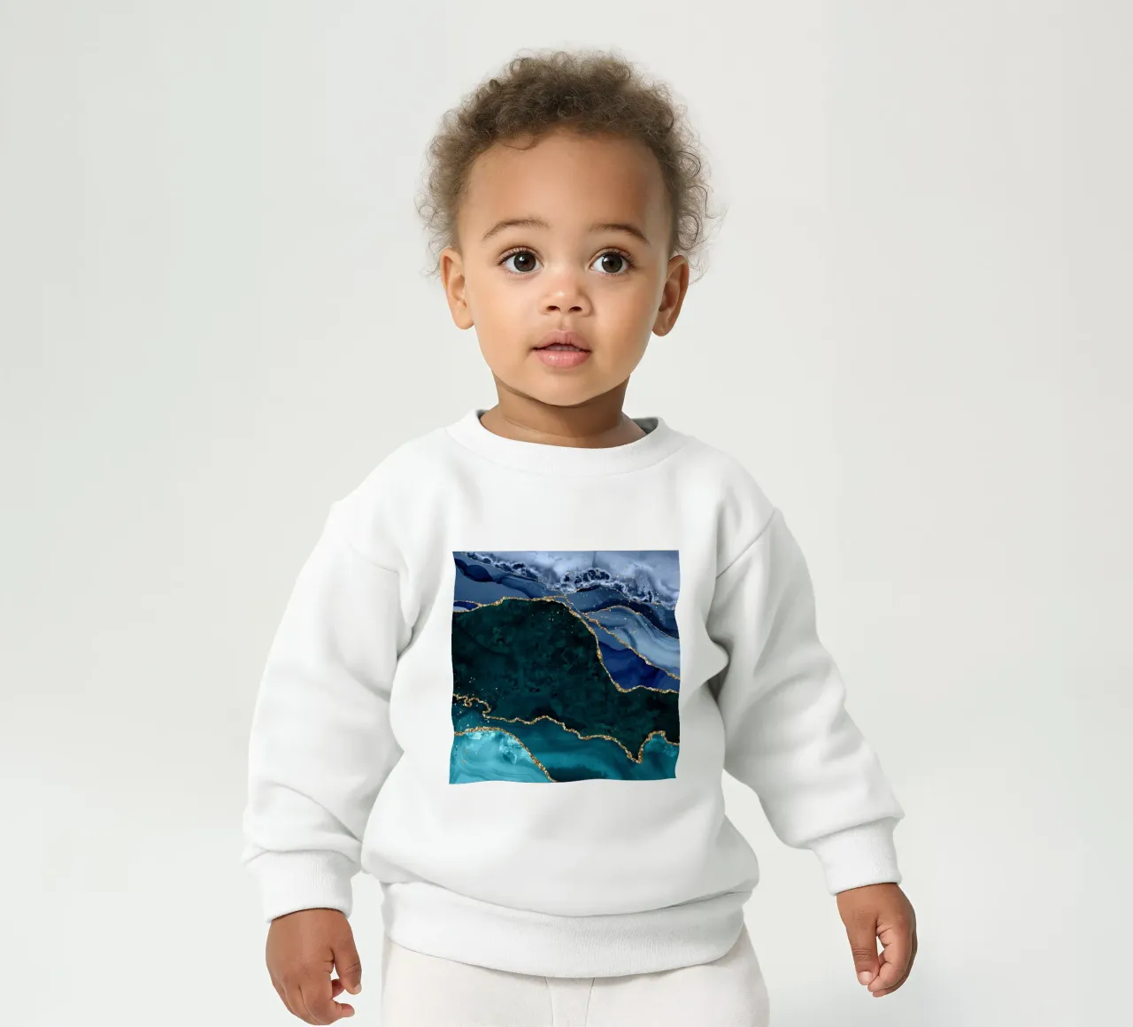 Peacock Agate Texture 02 baby sweatshirt by Gemstone Textures