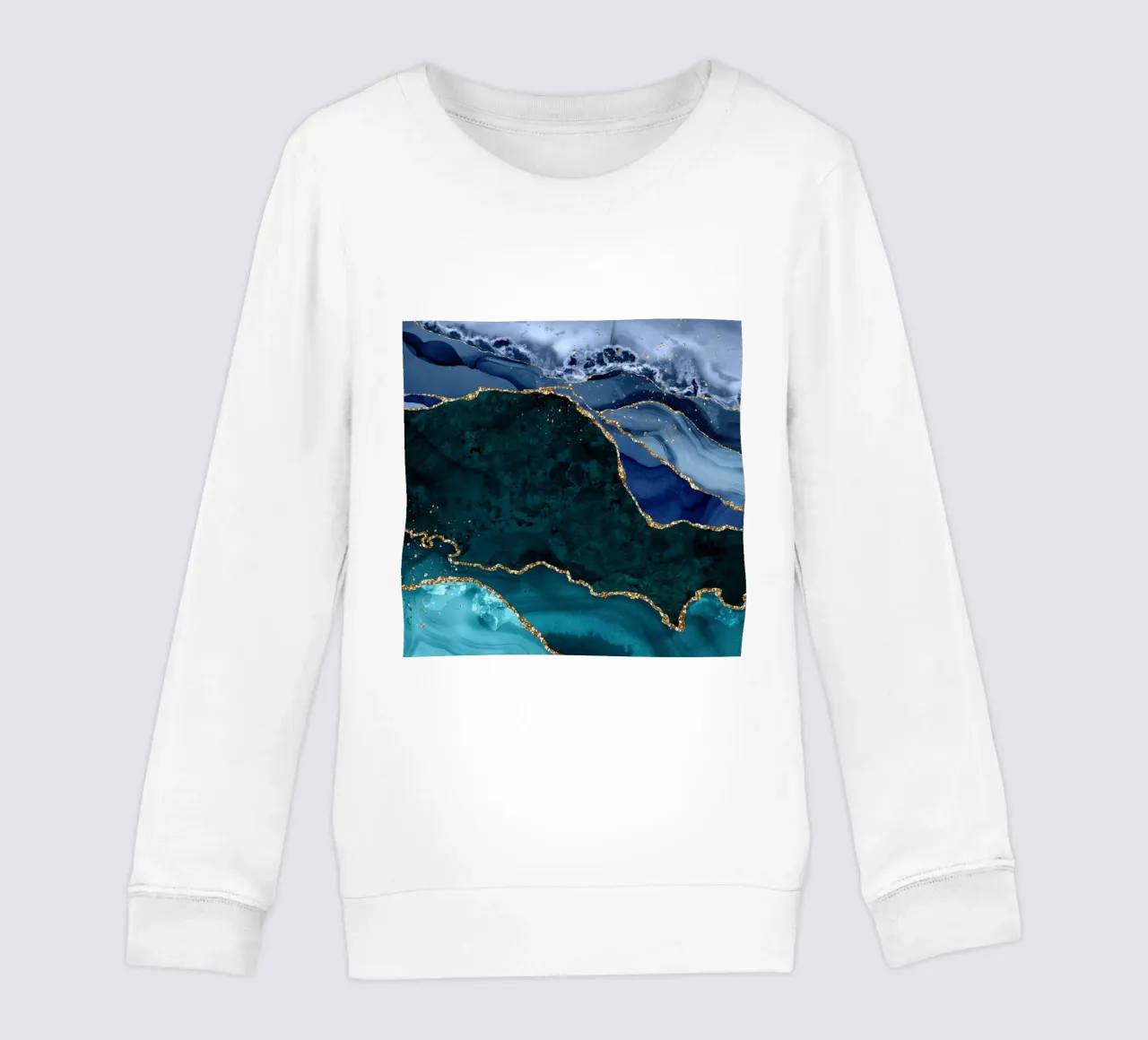 Peacock Agate Texture 02 kids sweatshirt by Gemstone Textures