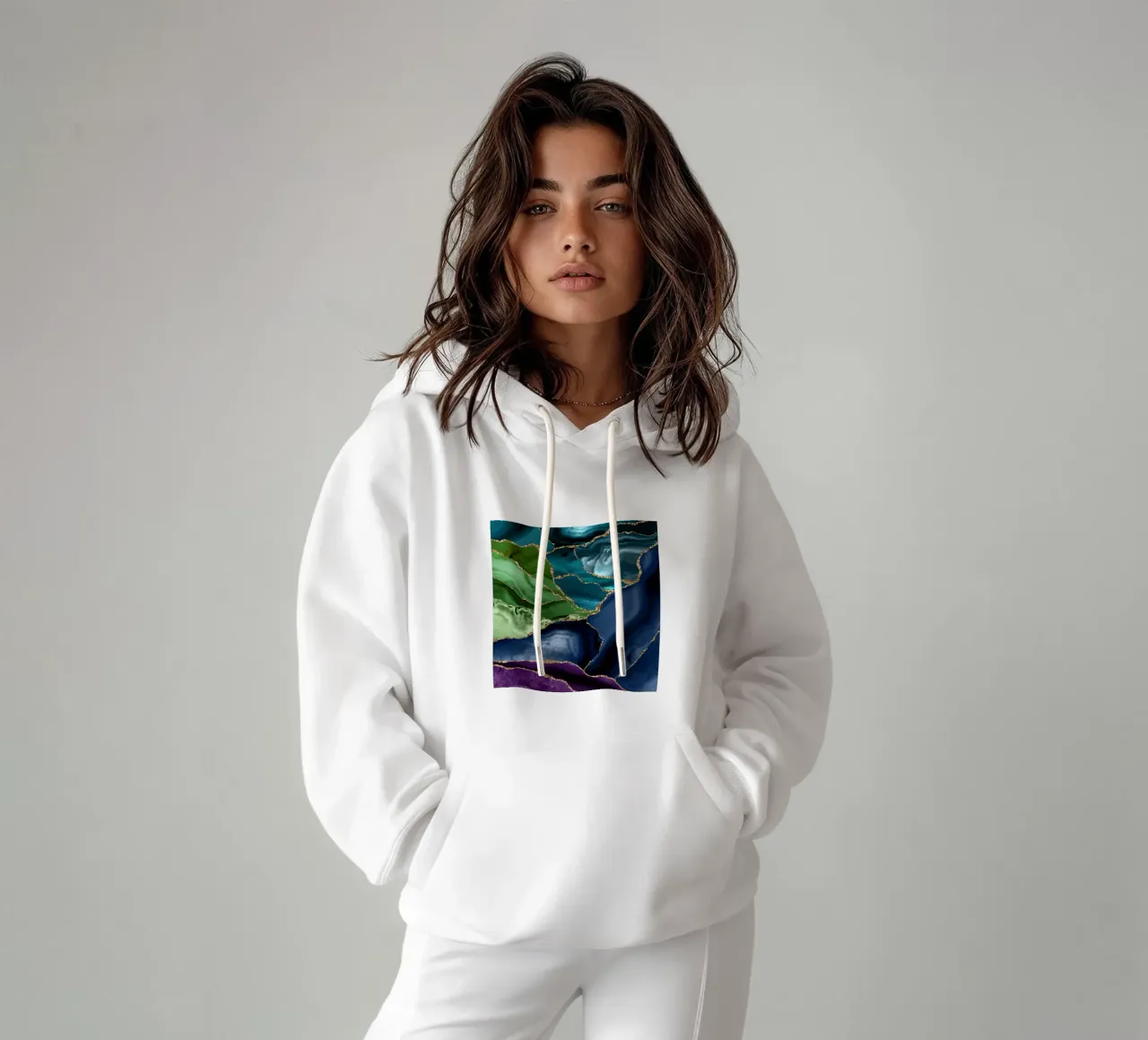 Pauw Agaat Textuur 09 hoodie van Gemstone Textures
