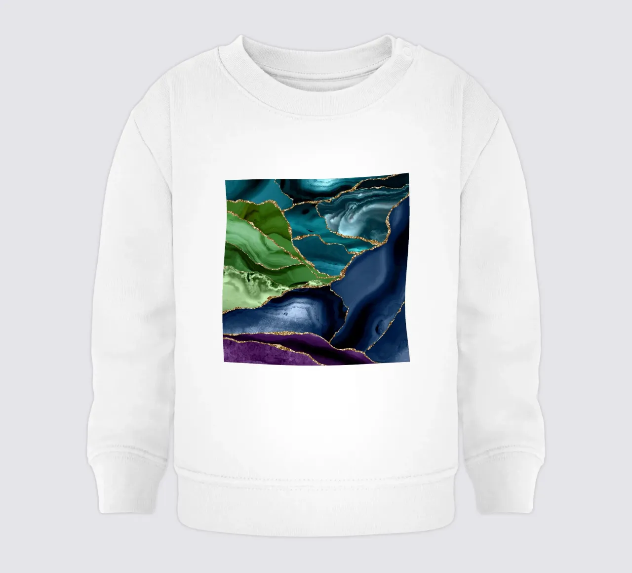 Pfauenachat Textur 09 Baby Sweatshirt von Gemstone Textures