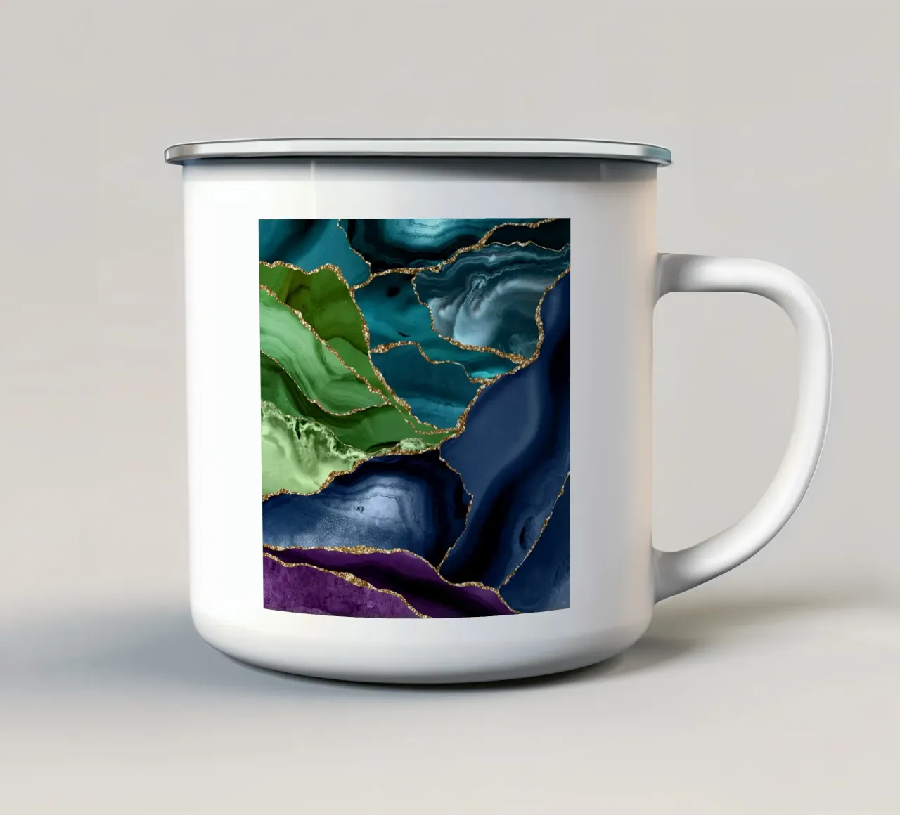 Pfauenachat Textur 09 Emaille Tasse von Gemstone Textures