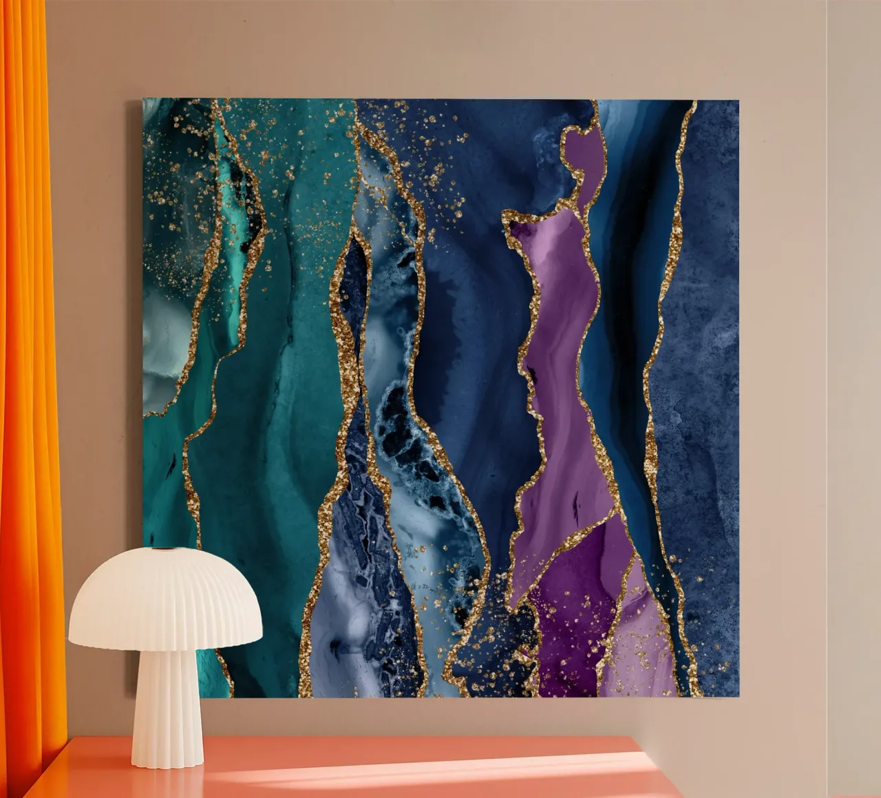 Agata pavone Texture 12 tela con Cornice a cassetta da Gemstone Textures
