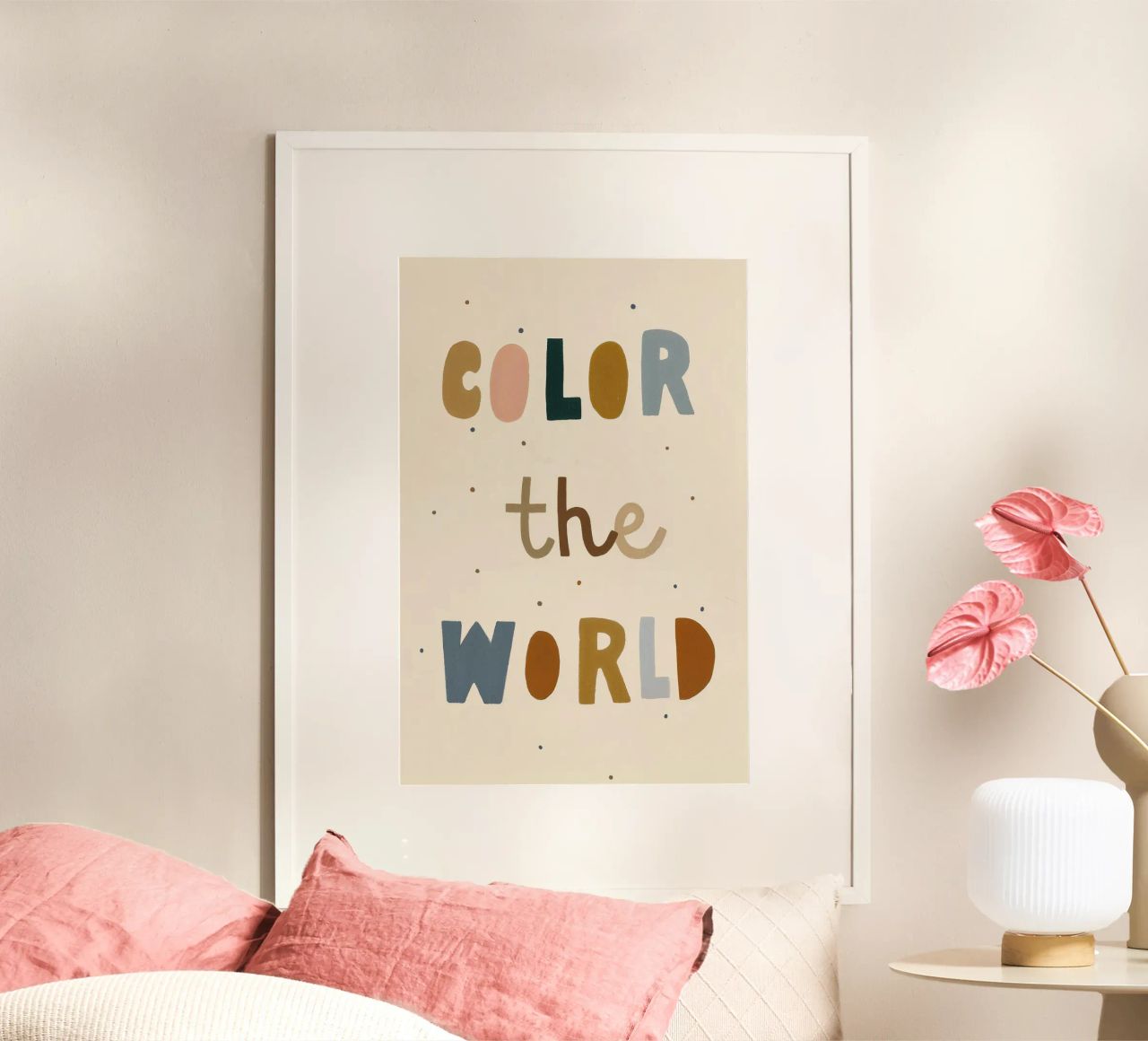 Colour The World Zitat Druck, Kinderzimmer Wandkunst, Kinder Poster Poster von Little Lola