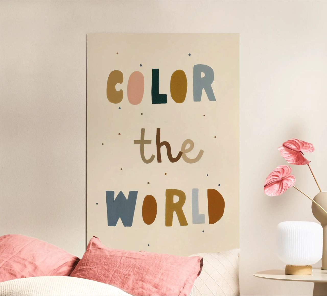Colour The World Zitat Druck, Kinderzimmer Wandkunst, Kinder Poster Poster von Little Lola