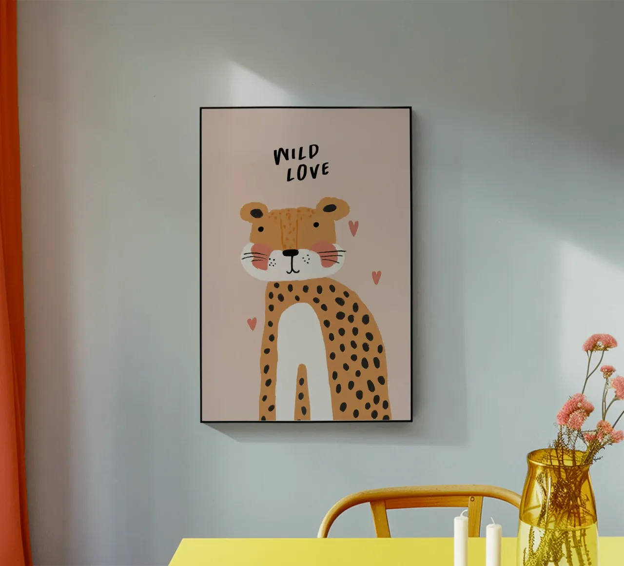 Wildlife Print, Cheetah Poster, kinderkamer muurkunst, Safari kunst acryl van Little Lola