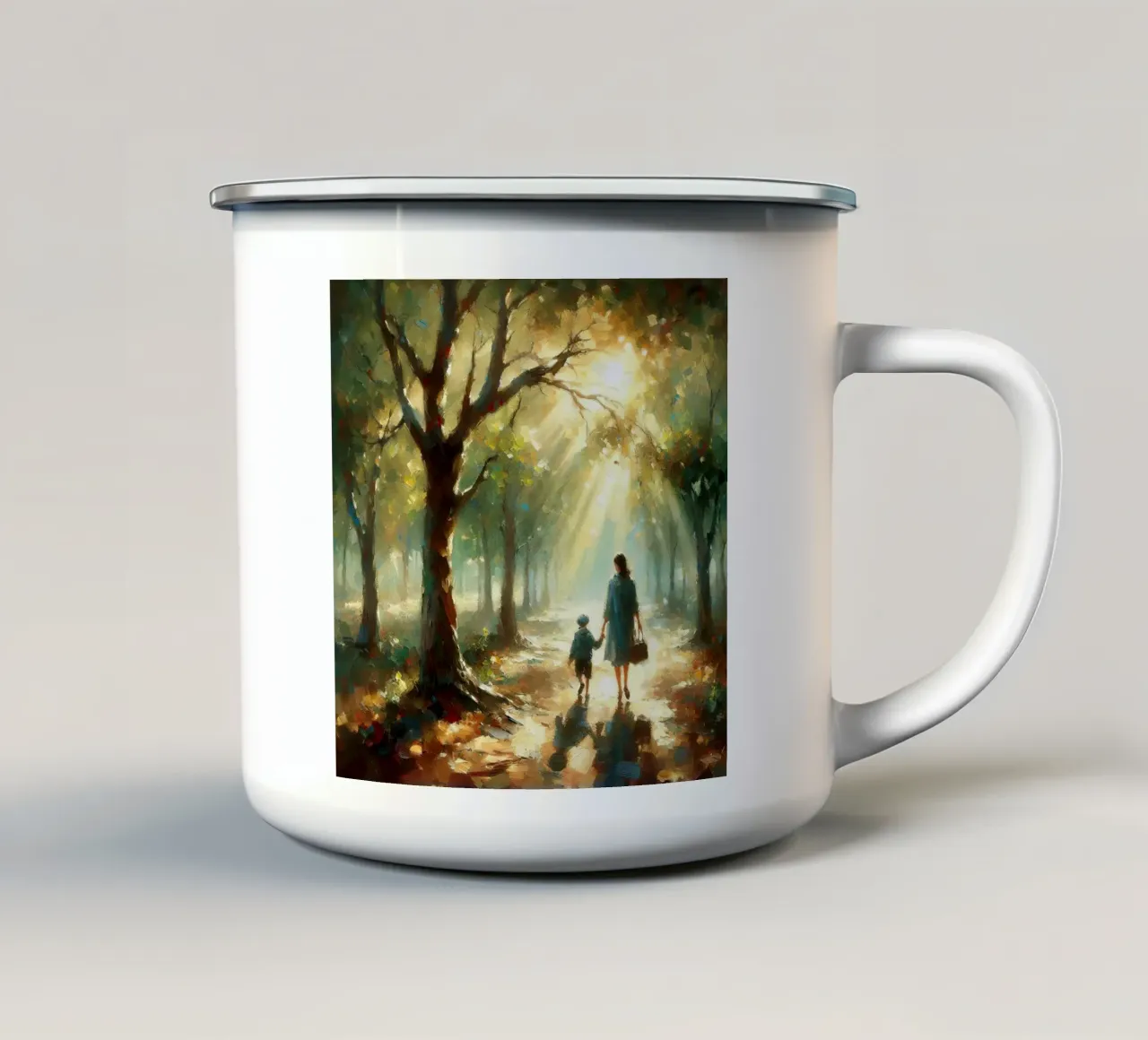 Camminare II tazza in smalto da Point and Art