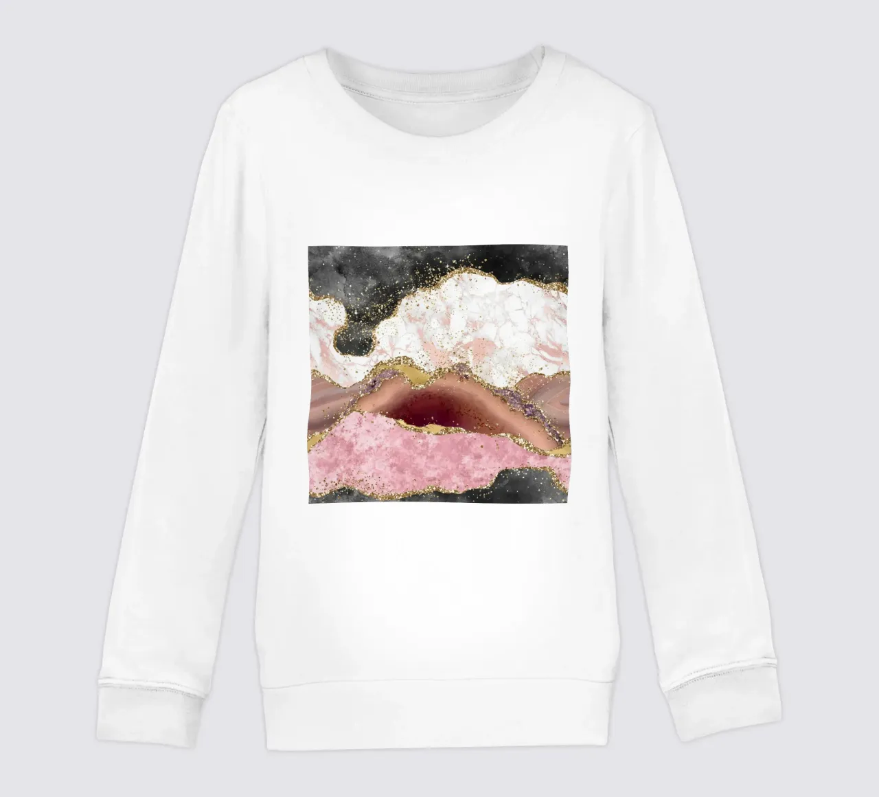 Texture Agata rosa glitterata 01 felpa bambino da Gemstone Textures
