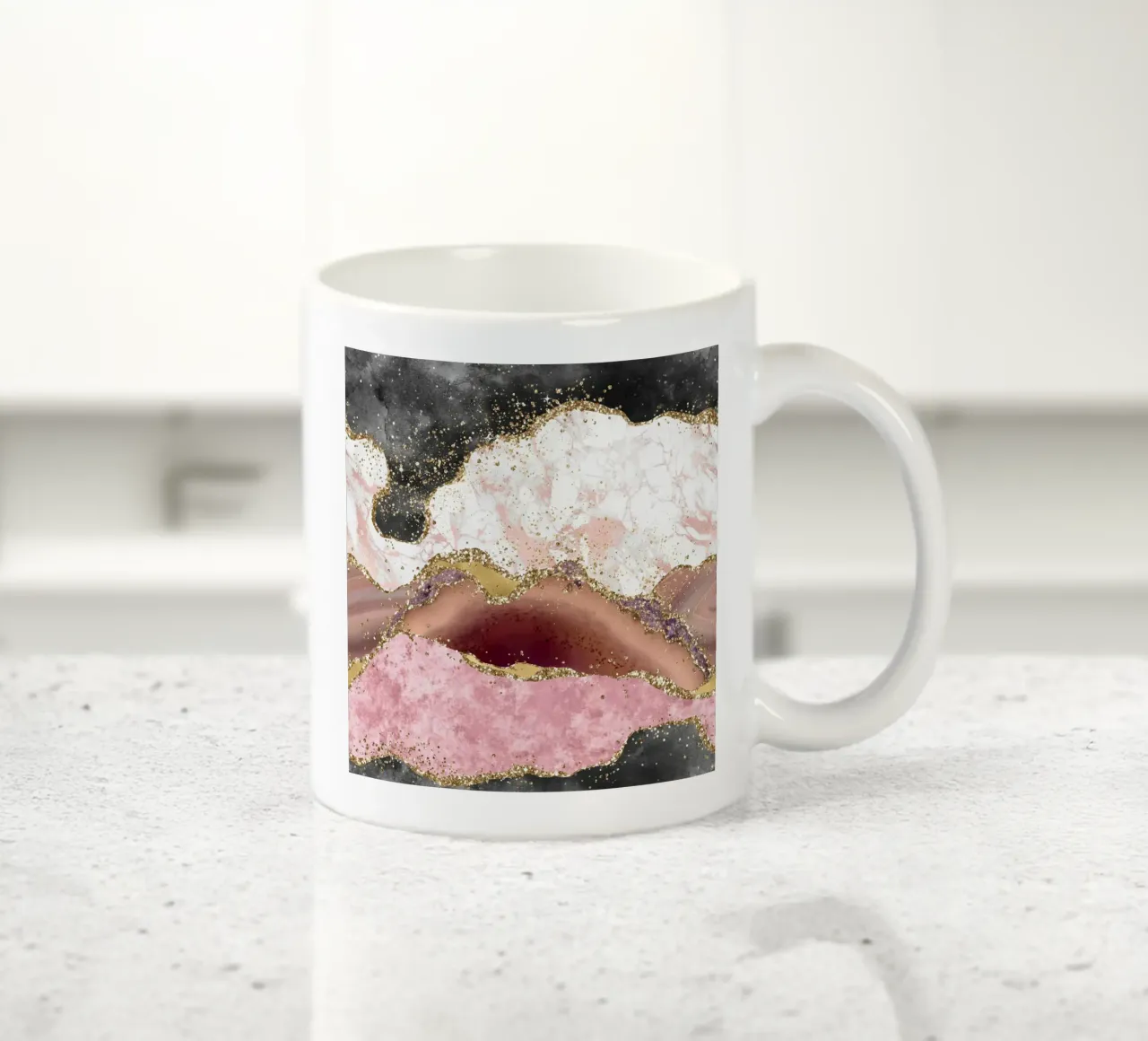 Texture Agata rosa glitterata 01 tazza in ceramica da Gemstone Textures