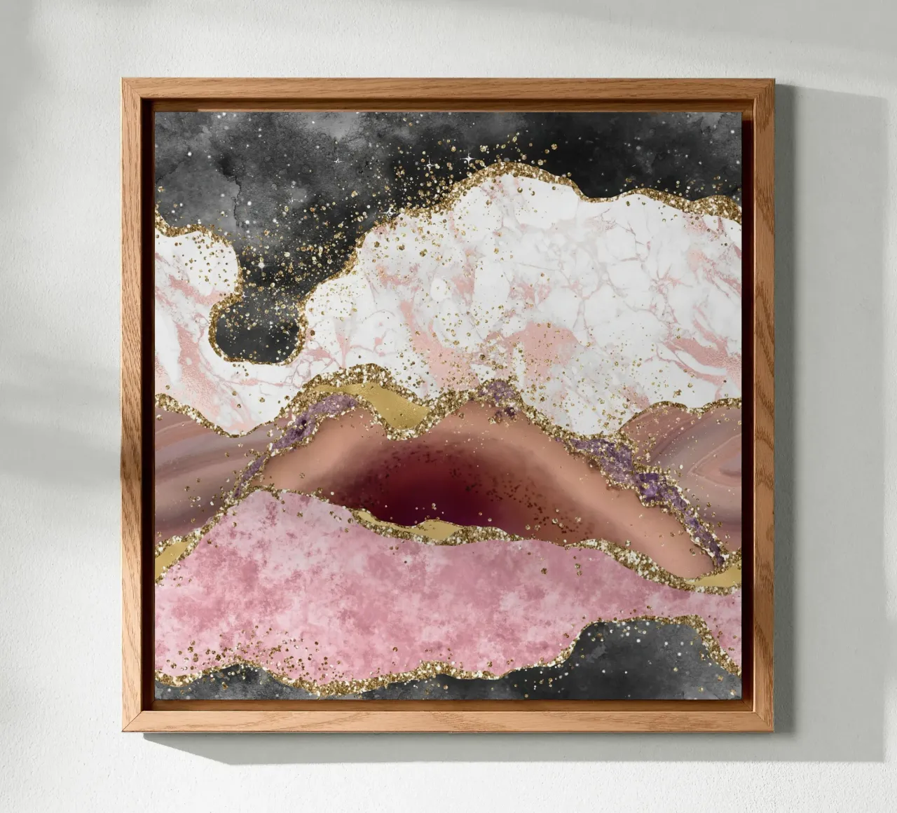Texture Agata rosa glitterata 01 alluminio dibond da Gemstone Textures