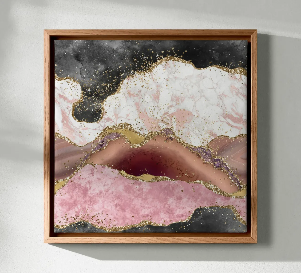 Pink Glitter Agate Texture 01 canvas by Gemstone Textures