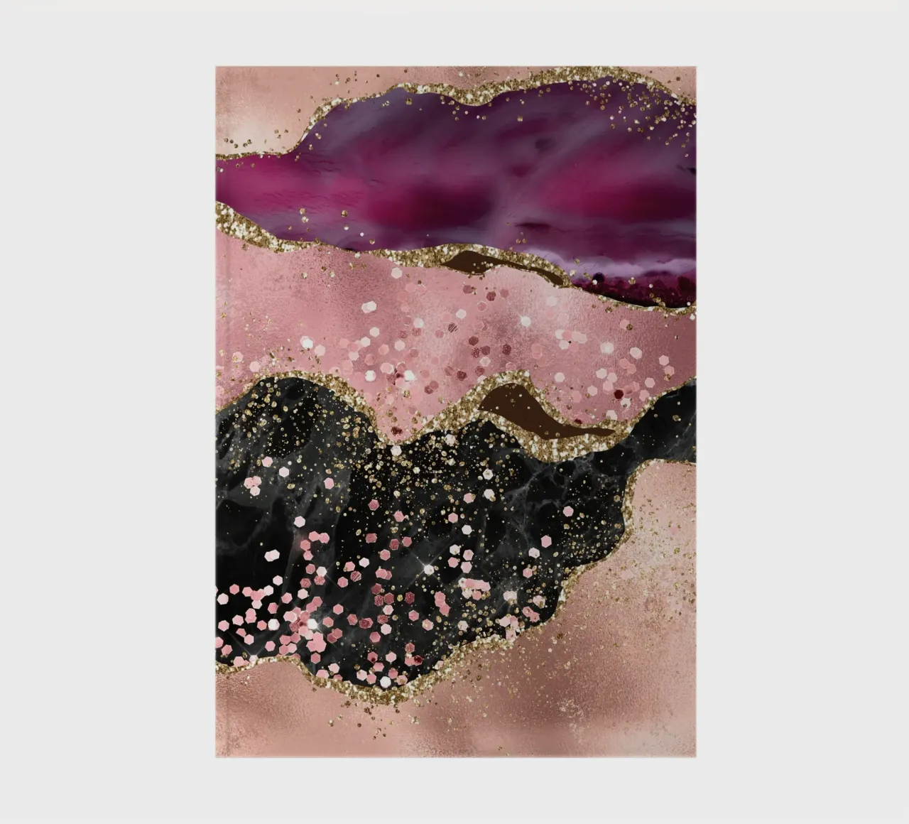 Pink Glitter Agate Texture 02 notebook by Gemstone Textures