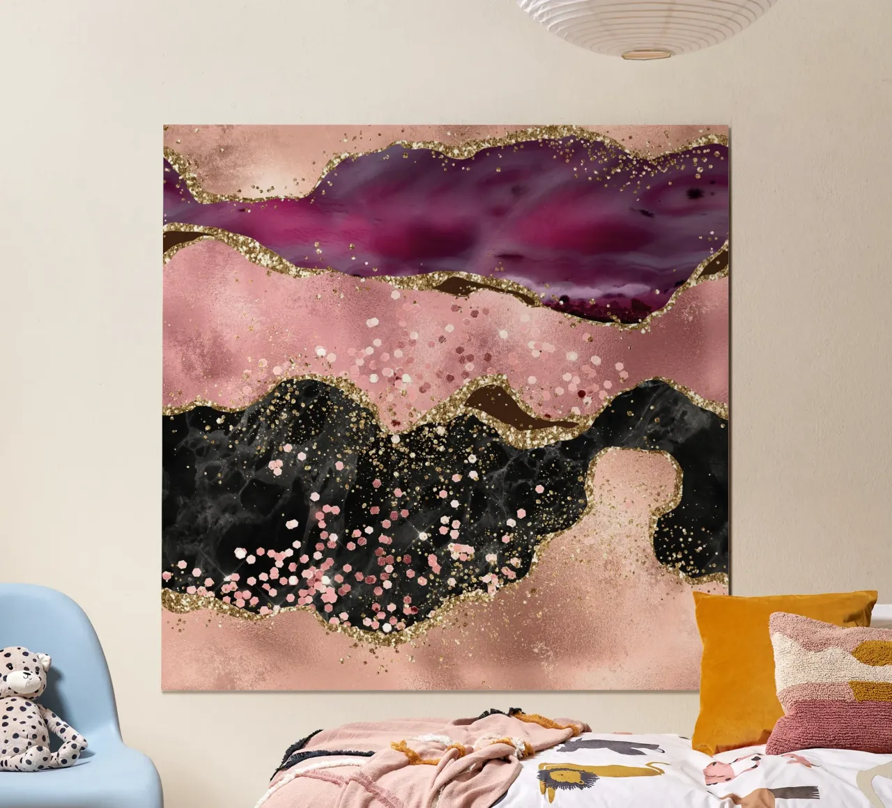 Agata rosa glitterata Texture 02 poster da Gemstone Textures