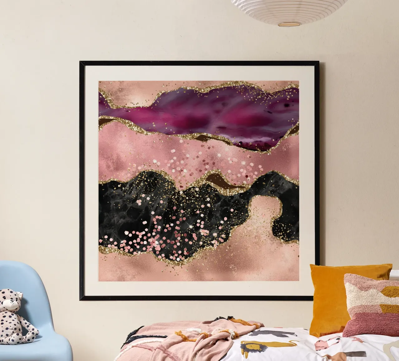 Agata rosa glitterata Texture 02 poster da Gemstone Textures