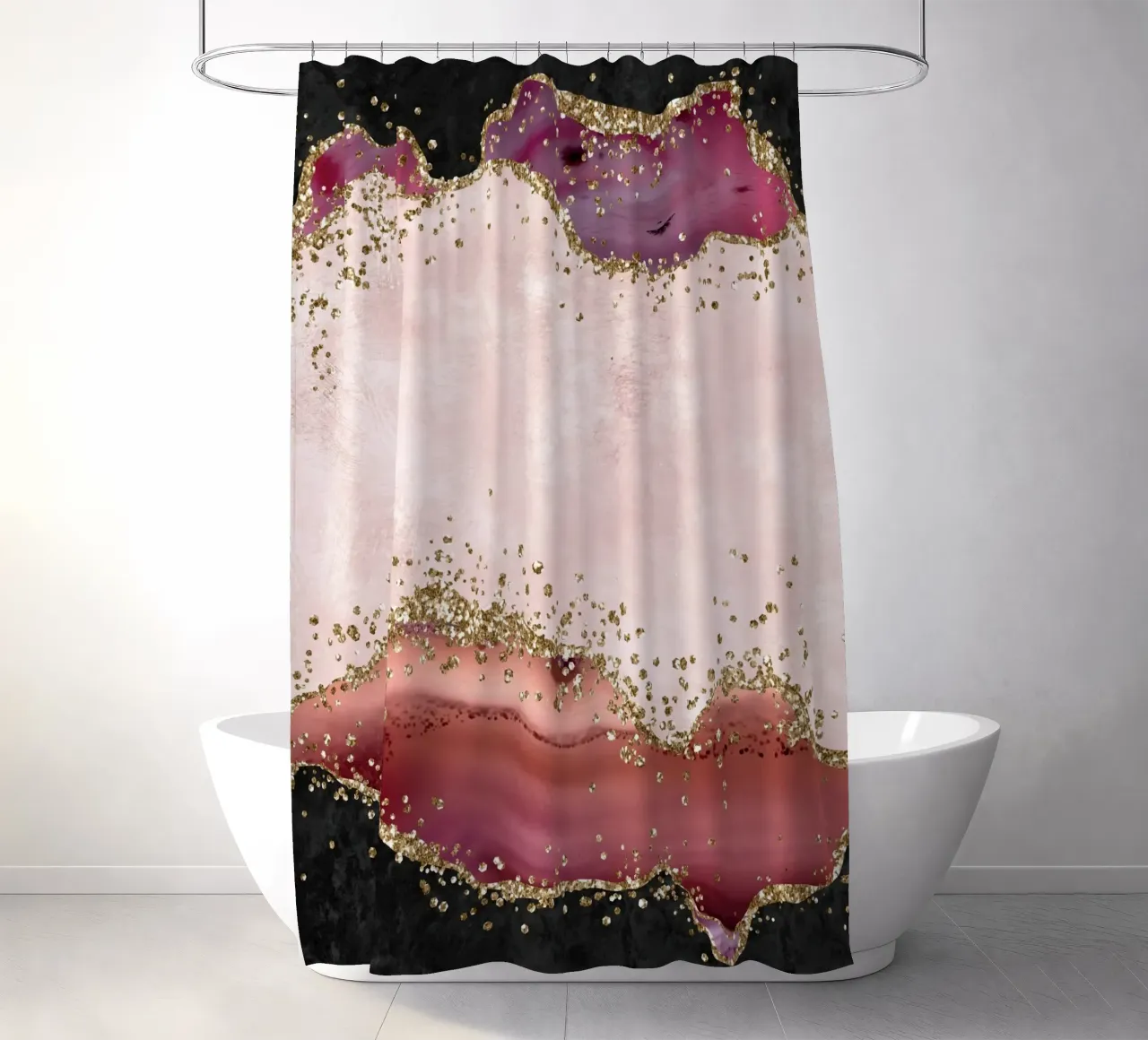 Agata rosa glitterata Texture 04 tenda da doccia da Gemstone Textures
