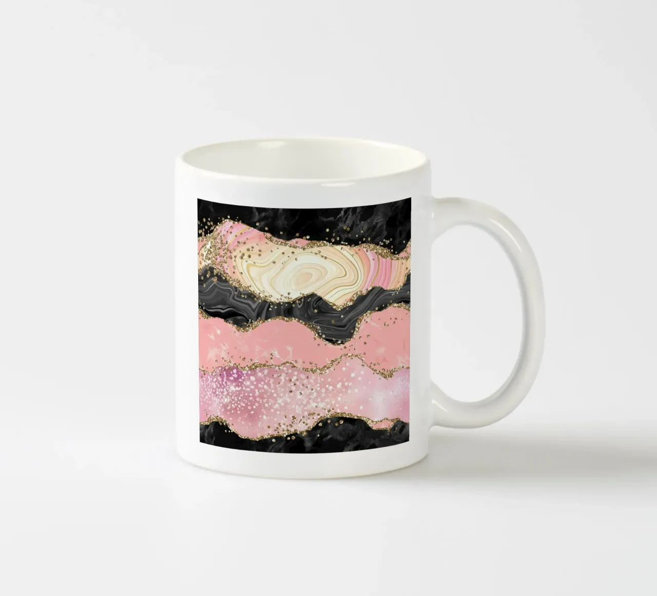Agata rosa glitterata Texture 05 tazza in ceramica da Gemstone Textures