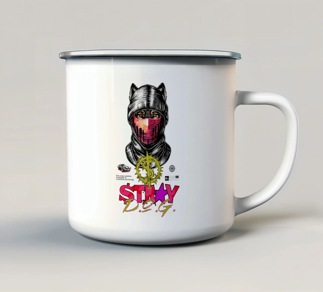 Stray DOG tazza in smalto da artelevenstudio