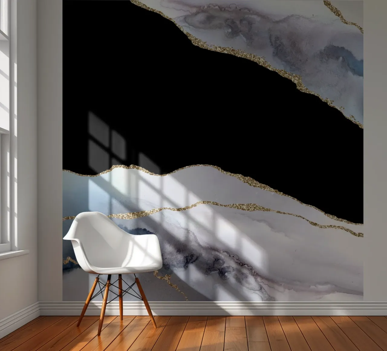 White & Gold Agate Texture 02 photo wallpaper by Gemstone Textures
