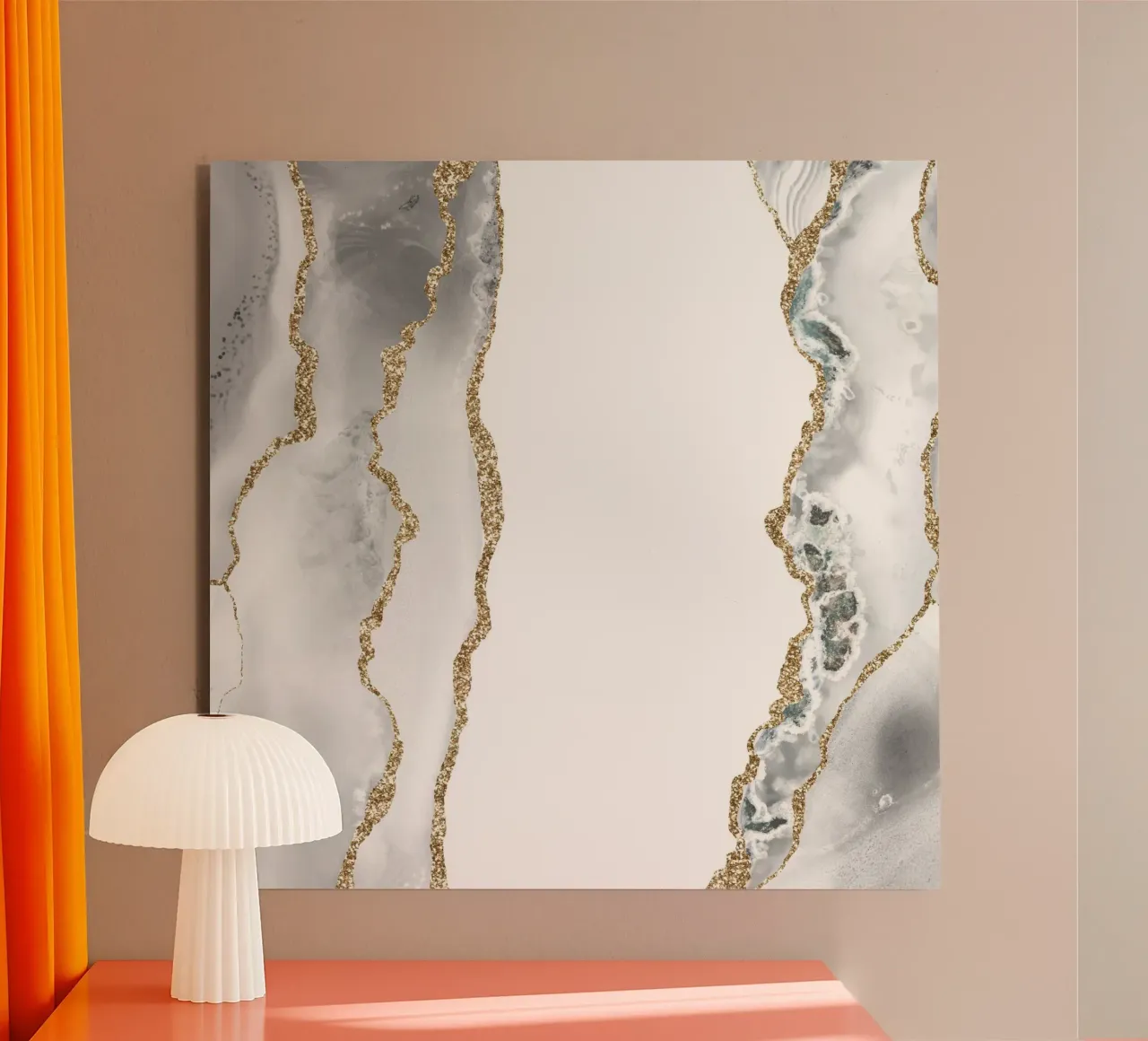 Agata bianca e oro Texture 08 alluminio dibond da Gemstone Textures